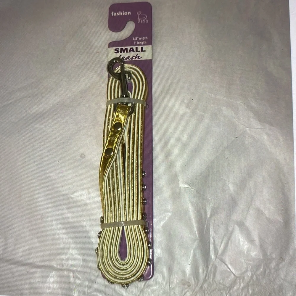 New dog leash gold rhinestone small dog.